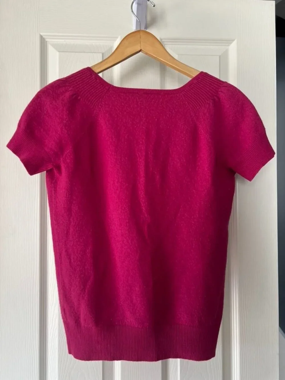 The Limited Pink Merino Wool Blend Sweater L Short Sleeve Knit Top